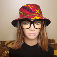 Load image into Gallery viewer, Red Ankara Bucket Hat