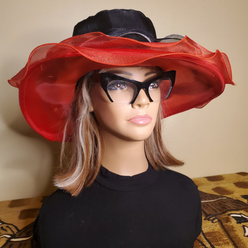 Black and Red Church Hat