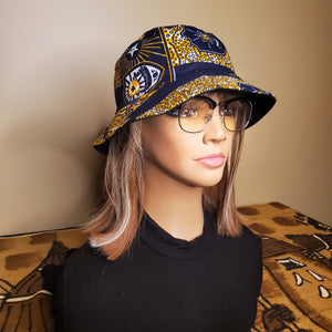 Blue and Yellow Pattern Bucket Hat