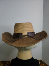 Load image into Gallery viewer, Cowboy Hat - Two Toned Tan and Brown