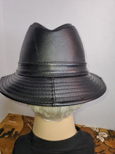 Load image into Gallery viewer, Black Leather Bucket Hat