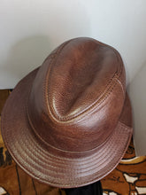 Load image into Gallery viewer, Brown Leather Bucket Hat
