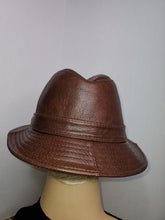 Load image into Gallery viewer, Brown Leather Bucket Hat